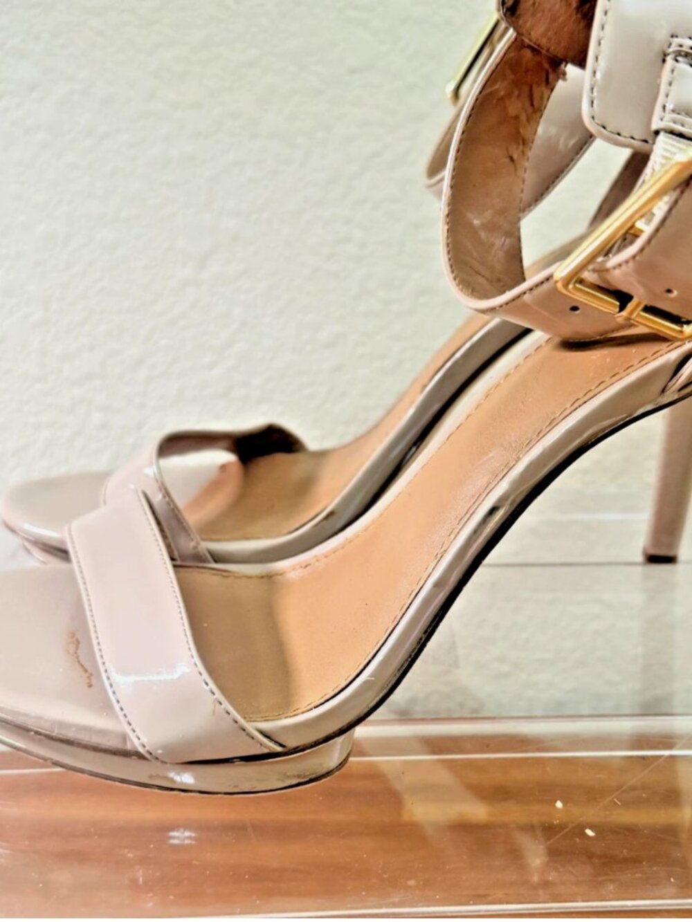 Calvin Klein Heels Women's Size 9 M Vivian Stiletto Ankle Strap Nude Color